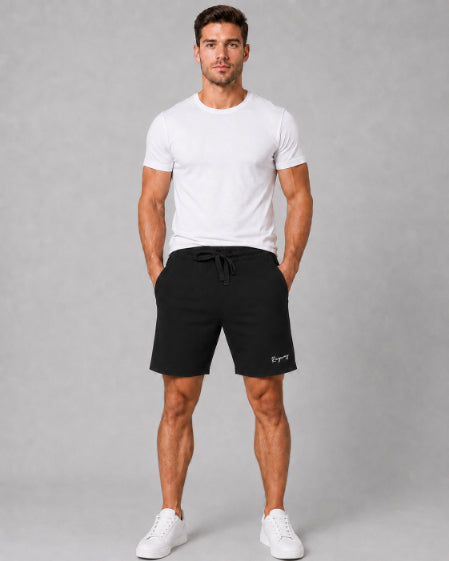 Men's Casual Shorts with Elastic Waistband & Adjustable Drawstring, Regular Fit Everyday Shorts with Side Pockets