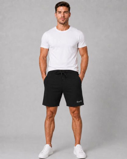 Men's Casual Shorts with Elastic Waistband & Adjustable Drawstring, Regular Fit Everyday Shorts with Side Pockets