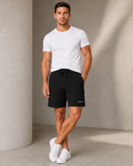 Men's Casual Shorts with Elastic Waistband & Adjustable Drawstring, Regular Fit Everyday Shorts with Side Pockets