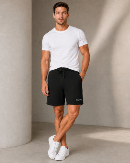 Men's Casual Shorts with Elastic Waistband & Adjustable Drawstring, Regular Fit Everyday Shorts with Side Pockets