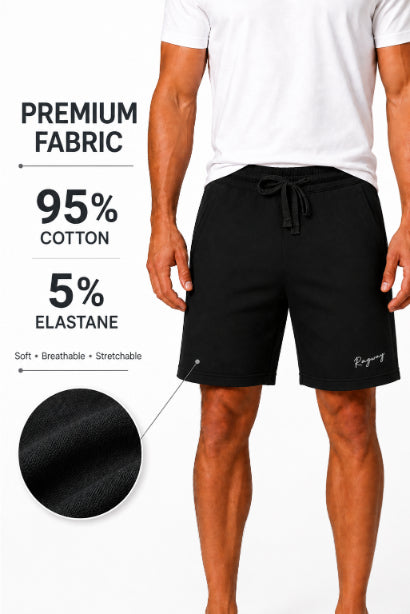 Men's Casual Shorts with Elastic Waistband & Adjustable Drawstring, Regular Fit Everyday Shorts with Side Pockets