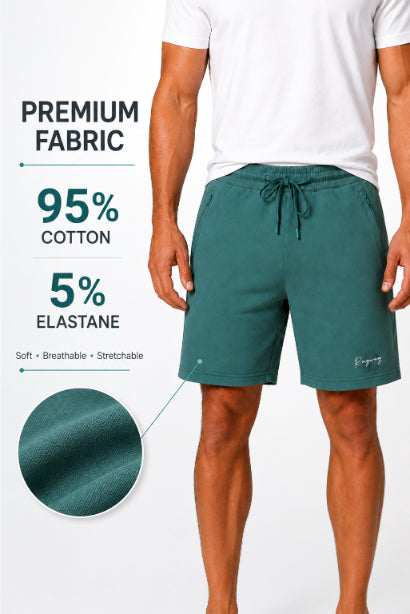 Men's Casual Shorts with Elastic Waistband & Adjustable Drawstring, Regular Fit Everyday Shorts with Side Pockets
