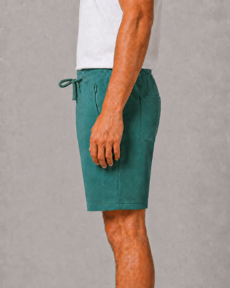 Men's Casual Shorts with Elastic Waistband & Adjustable Drawstring, Regular Fit Everyday Shorts with Side Pockets