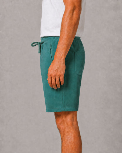 Men's Casual Shorts with Elastic Waistband & Adjustable Drawstring, Regular Fit Everyday Shorts with Side Pockets