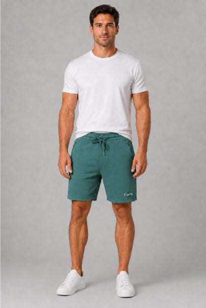 Men's Casual Shorts with Elastic Waistband & Adjustable Drawstring, Regular Fit Everyday Shorts with Side Pockets