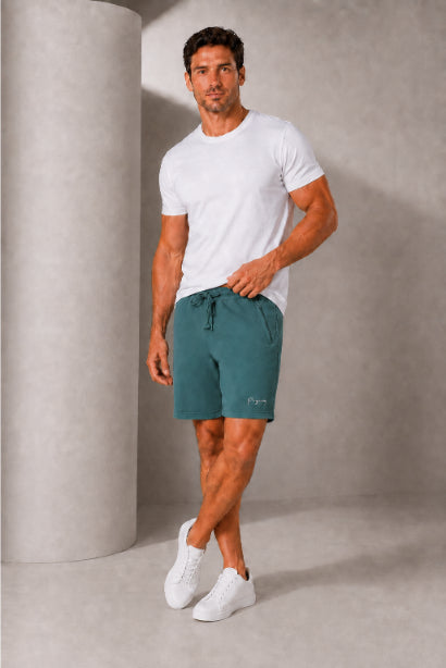 Men's Casual Shorts with Elastic Waistband & Adjustable Drawstring, Regular Fit Everyday Shorts with Side Pockets