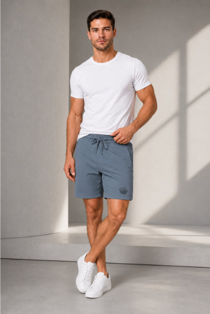 Men's Casual Shorts with Elastic Waistband & Adjustable Drawstring, Regular Fit Everyday Shorts with Side Pockets