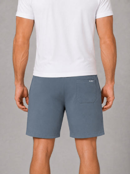 Men's Casual Shorts with Elastic Waistband & Adjustable Drawstring, Regular Fit Everyday Shorts with Side Pockets