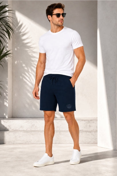 Men's Casual Shorts with Elastic Waistband & Adjustable Drawstring, Regular Fit Everyday Shorts with Side Pockets