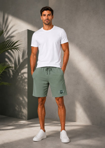 Men's Casual Shorts with Elastic Waistband & Adjustable Drawstring, Regular Fit Everyday Shorts with Side Pockets