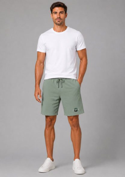 Men's Casual Shorts with Elastic Waistband & Adjustable Drawstring, Regular Fit Everyday Shorts with Side Pockets