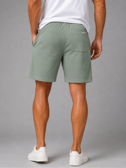 Men's Casual Shorts with Elastic Waistband & Adjustable Drawstring, Regular Fit Everyday Shorts with Side Pockets
