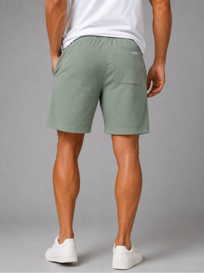 Men's Casual Shorts with Elastic Waistband & Adjustable Drawstring, Regular Fit Everyday Shorts with Side Pockets