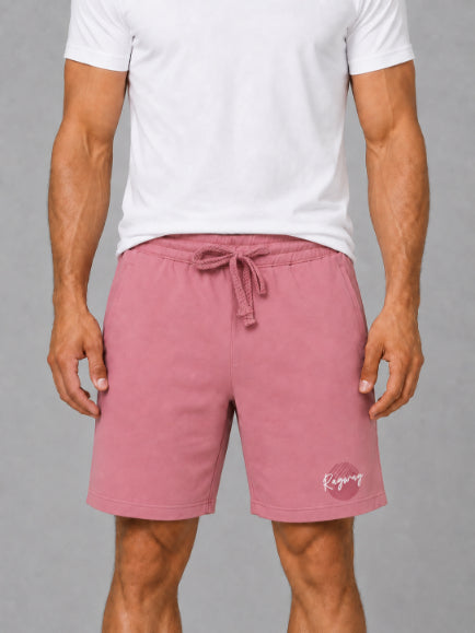 Men's Casual Shorts with Elastic Waistband & Adjustable Drawstring, Regular Fit Everyday Shorts with Side Pockets