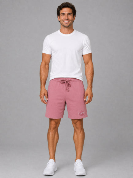 Men's Casual Shorts with Elastic Waistband & Adjustable Drawstring, Regular Fit Everyday Shorts with Side Pockets