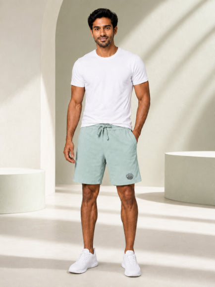 Men's Casual Shorts with Elastic Waistband & Adjustable Drawstring, Regular Fit Everyday Shorts with Side Pockets