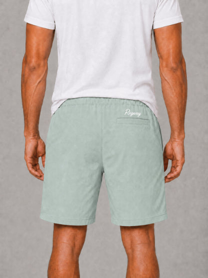 Men's Casual Shorts with Elastic Waistband & Adjustable Drawstring, Regular Fit Everyday Shorts with Side Pockets