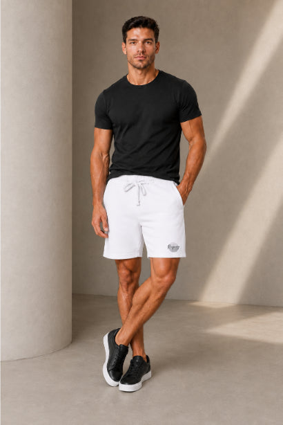 Men's Casual Shorts with Elastic Waistband & Adjustable Drawstring, Regular Fit Everyday Shorts with Side Pockets
