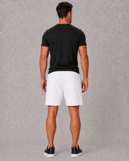 Men's Casual Shorts with Elastic Waistband & Adjustable Drawstring, Regular Fit Everyday Shorts with Side Pockets