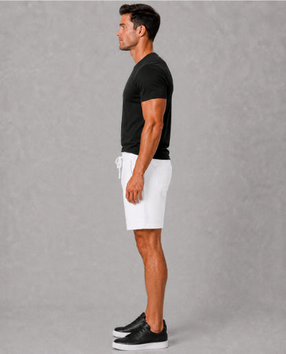Men's Casual Shorts with Elastic Waistband & Adjustable Drawstring, Regular Fit Everyday Shorts with Side Pockets