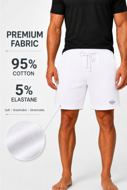 Men's Casual Shorts with Elastic Waistband & Adjustable Drawstring, Regular Fit Everyday Shorts with Side Pockets