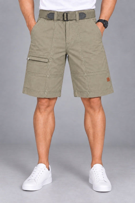 Men’s Cotton Cargo Shorts with Adjustable Belt