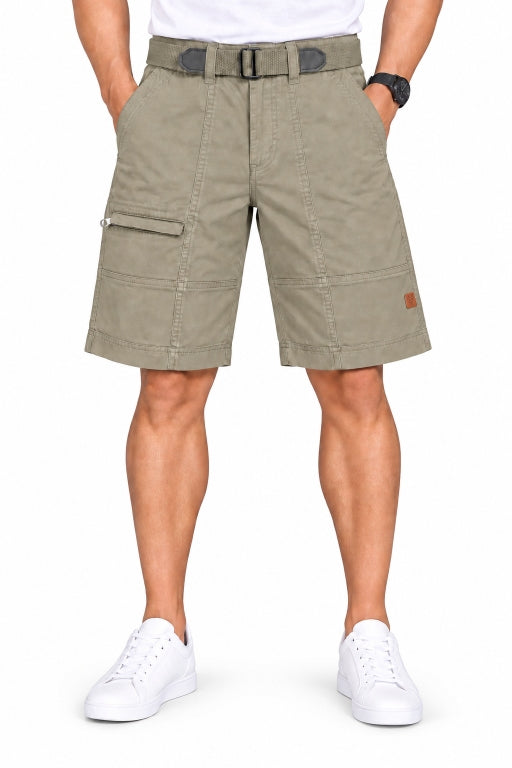 Men’s Cotton Cargo Shorts with Adjustable Belt