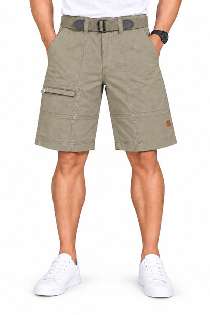 Men’s Cotton Cargo Shorts with Adjustable Belt