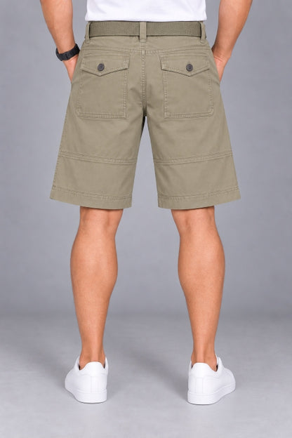 Men’s Cotton Cargo Shorts with Adjustable Belt