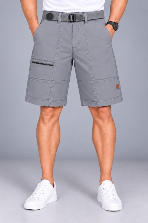 Men’s Cotton Cargo Shorts with Adjustable Belt