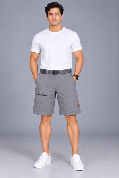 Men’s Cotton Cargo Shorts with Adjustable Belt