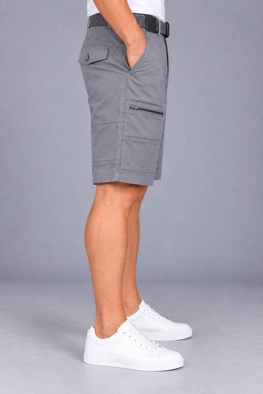 Men’s Cotton Cargo Shorts with Adjustable Belt