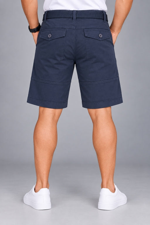 Men’s Cotton Cargo Shorts with Adjustable Belt