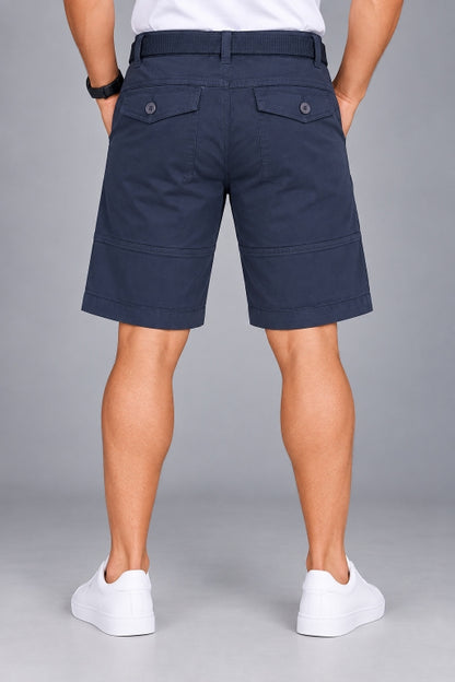 Men’s Cotton Cargo Shorts with Adjustable Belt