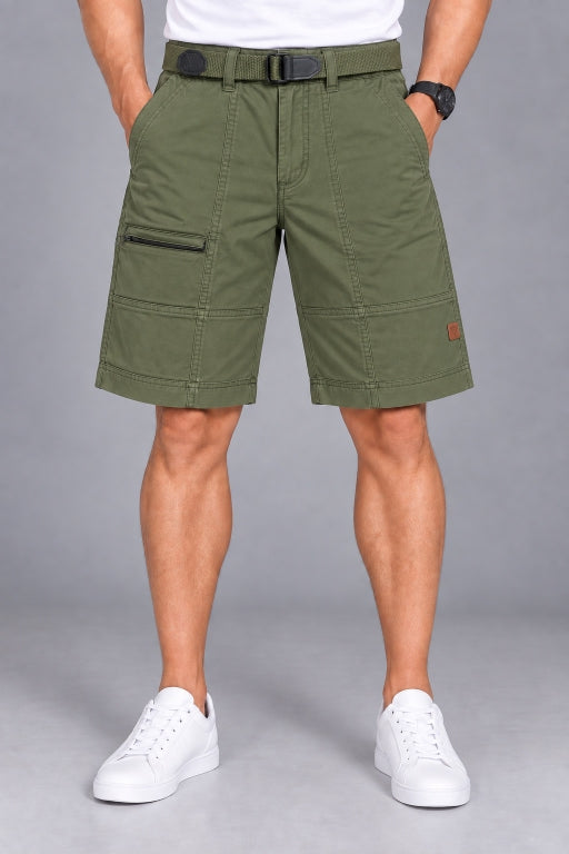 Men’s Cotton Cargo Shorts with Adjustable Belt