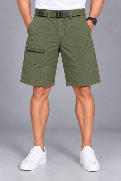 Men’s Cotton Cargo Shorts with Adjustable Belt
