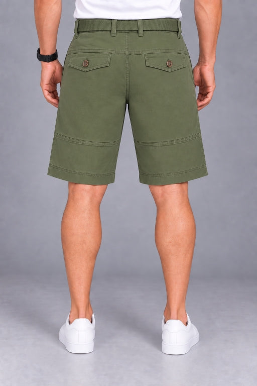 Men’s Cotton Cargo Shorts with Adjustable Belt