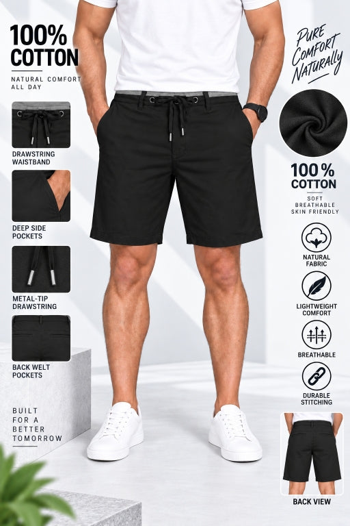 Men’s Cotton Shorts with Drawstring Waist