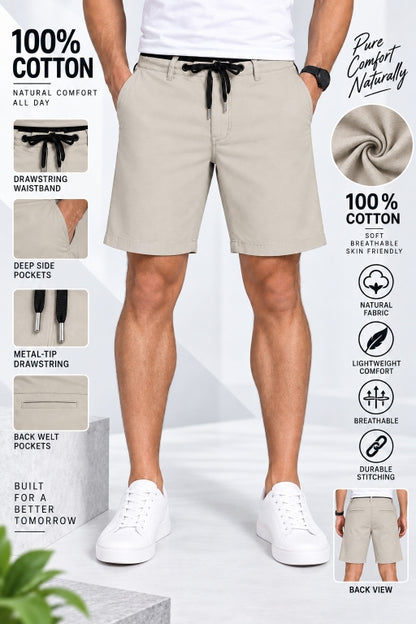 Men’s Cotton Shorts with Drawstring Waist