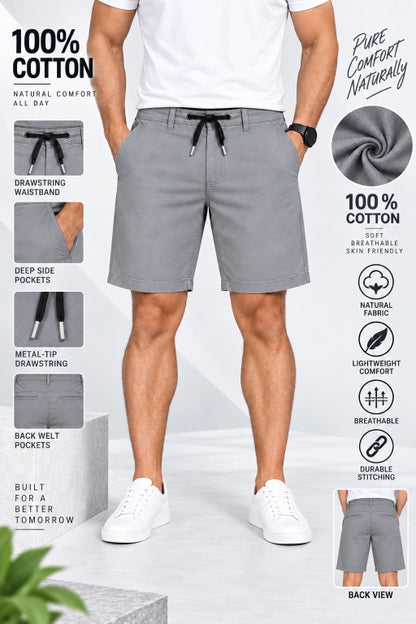 Men’s Cotton Shorts with Drawstring Waist