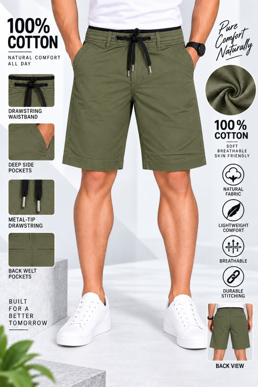 Men’s Cotton Shorts with Drawstring Waist