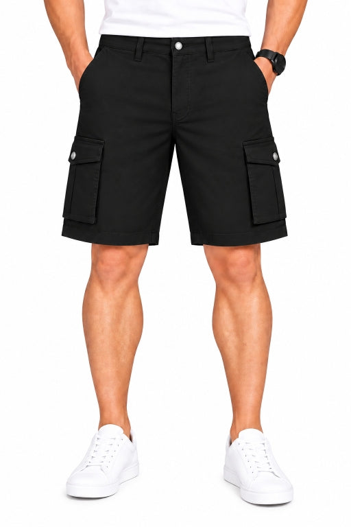 Men’s Cargo Shorts with Utility Pockets | Regular Fit Casual Knee-Length Shorts