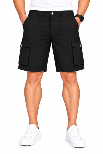 Men’s Cargo Shorts with Utility Pockets | Regular Fit Casual Knee-Length Shorts