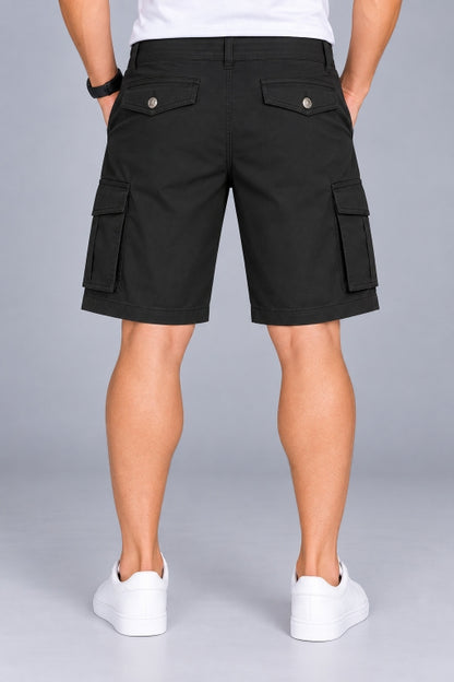 Men’s Cargo Shorts with Utility Pockets | Regular Fit Casual Knee-Length Shorts