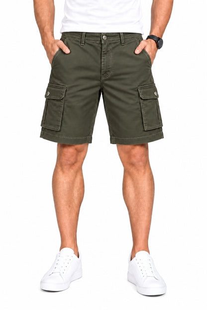 Men’s Cargo Shorts with Utility Pockets | Regular Fit Casual Knee-Length Shorts