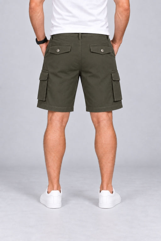 Men’s Cargo Shorts with Utility Pockets | Regular Fit Casual Knee-Length Shorts