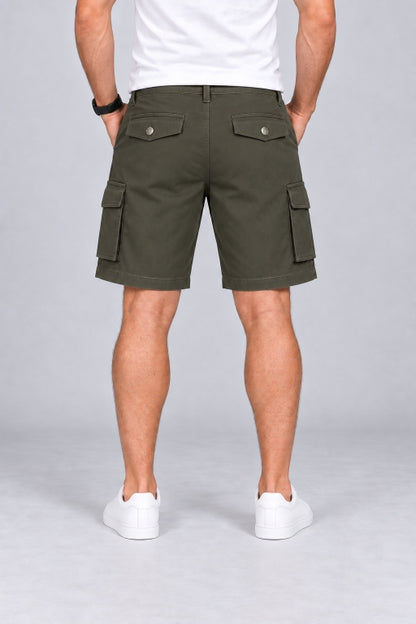 Men’s Cargo Shorts with Utility Pockets | Regular Fit Casual Knee-Length Shorts