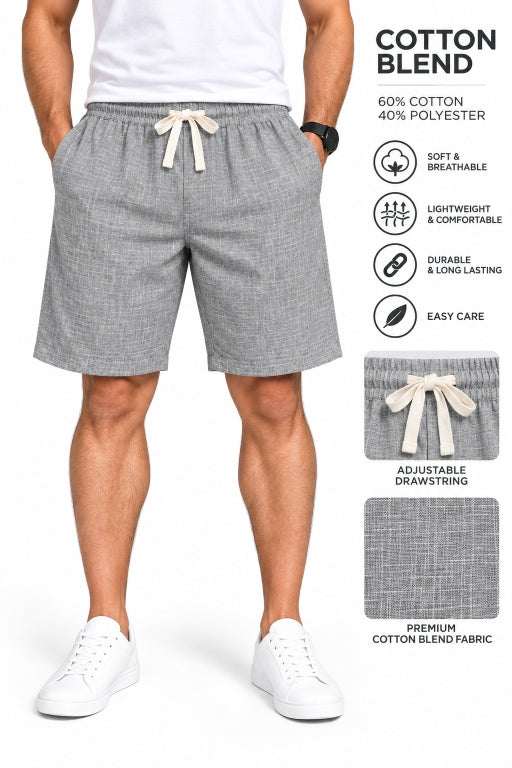 Men’s Cargo Shorts with Utility Pockets | Regular Fit Casual Knee-Length Shorts